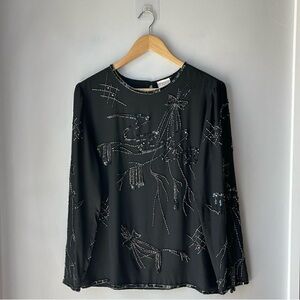 Vintage Silk Beaded Blouse CC Courtenay